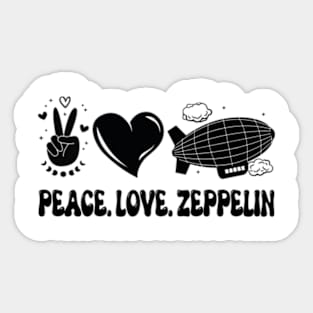 Womens Dirigible zeppelin Love Peace Airship Blimp Zeppelin Sticker